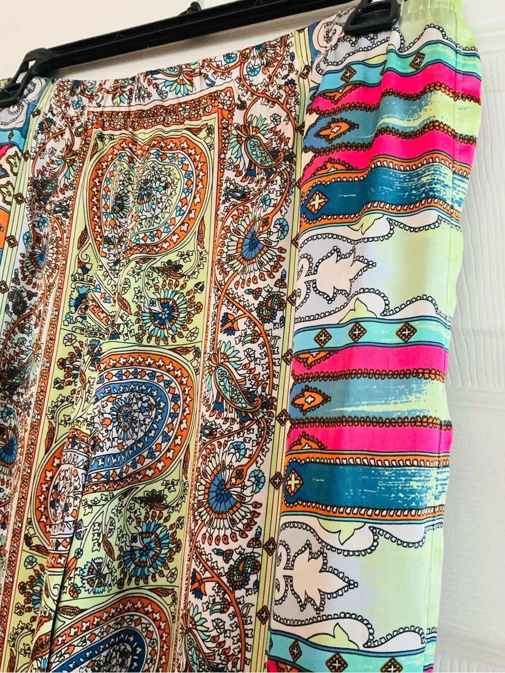 Chico’s Hypnotic Bold Print Power Pant Palazzo Silky Fluid Flare Leg Breezy SZ 0 - Picture 7 of 9
